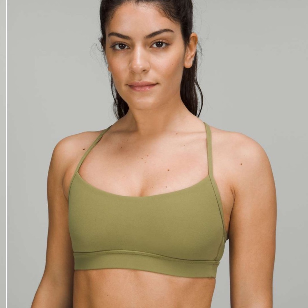lululemon athletica Bronze Green Sports Bra